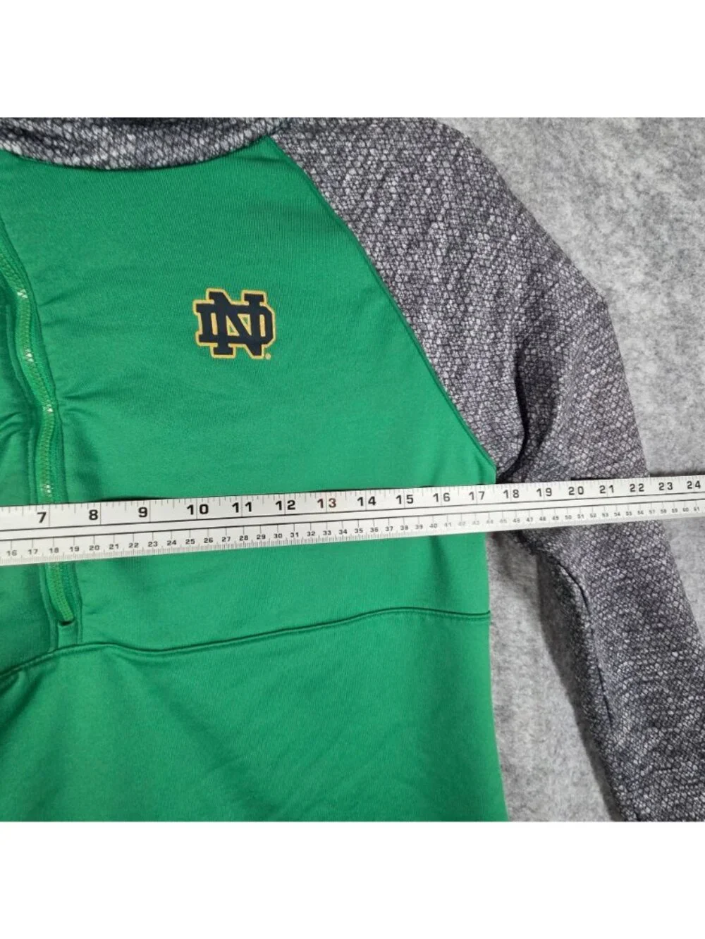 Under Armour Notre Dame Fighting Irish 1/4 Zip Pullover Green Size L - Picture 4 of 9